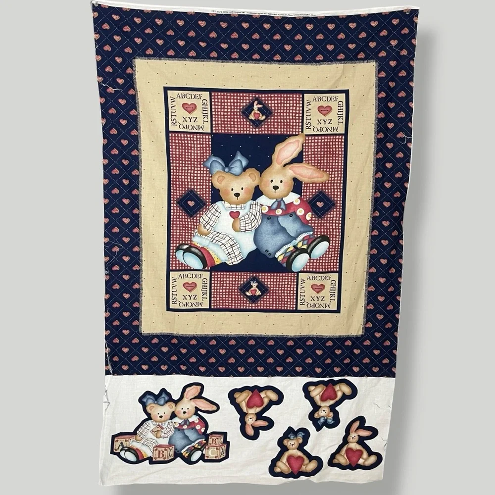 Vintage 1997 Daisy Kingdom Quilt Panel Fabric Project Applique Sew Baby #K32